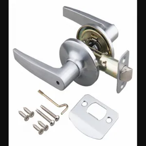 EZ FLO 57848 Door Lever Lockset, Grade 3, Straight, Satin Chrome, Kw1, Keyed Different | CP4VVA 491T91