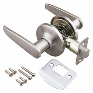 EZ FLO 57851 Door Lever Lockset, Grade 3, Straight, Satin Nickel, Not Keyed | CP4VVB 491T94