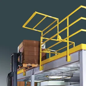 FABENCO MZ14-64PC Mezzanine Safety Gate, 64 x 42 Inch Clear Opening, Carbon Steel, Yellow Powder Coat | CJ6QJC