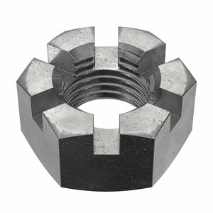 FABORY U12005.150.0001 Hex Slotted Nut, 1-1/2-6 Thread Size, Plain Finish, Steel, Right Hand | CD3VUV 41TZ52