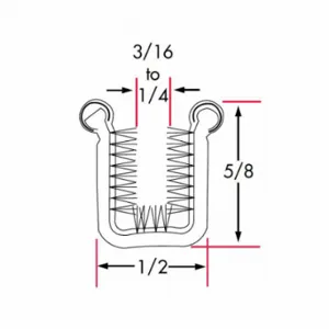 FAIRCHILD 0123-3X2 Edge Grip Seal, Window Channel, Polypropylene, 0.625 Inch Leg Lg, 0.625 Inch Overall Ht | CP4WNP 61UK48