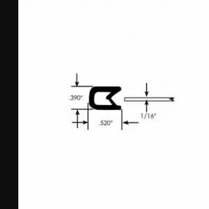 FAIRCHILD 0315-50 Edge Grip Seal, Edge Trim, PVC, Fits 0.125 Inch Edge, 0.52 Inch Leg Lg | CP4WNT 61UK04