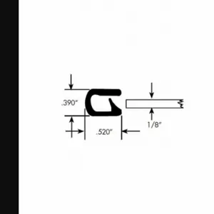 FAIRCHILD 0334-50 Edge Grip Seal, Edge Trim, PVC, Fits 0.190 Inch Edge, 0.52 Inch Leg Lg | CP4WMJ 61UK09