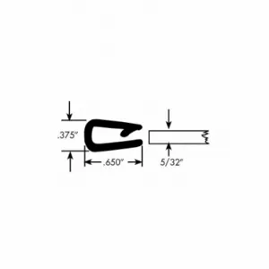 FAIRCHILD 0339-50 Edge Grip Seal, Edge Trim, PVC, Fits 0.210 Inch Edge, 0.65 Inch Leg Lg | CP4WML 61UK11