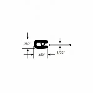 FAIRCHILD 0341-50 Edge Grip Seal, Edge Trim, PVC, Fits 0.05 Inch Edge, 0.45 Inch Leg Lg | CP4WME 61UK13