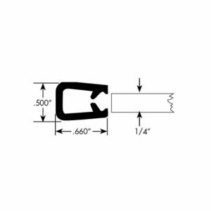 FAIRCHILD 0343-10 Edge Grip Seal, Edge Trim, PVC, Fits 0.250 Inch Edge, 0.66 Inch Leg Lg | CP4WMN 61UK14