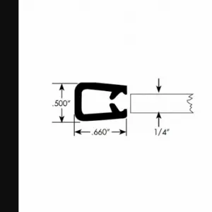 FAIRCHILD 0343-10 Edge Grip Seal, Edge Trim, PVC, Fits 0.250 Inch Edge, 0.66 Inch Leg Lg | CP4WMN 61UK14