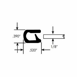 FAIRCHILD 0349-10 Edge Grip Seal, Edge Trim, PVC, Fits 0.190 Inch Edge, 0.64 Inch Leg Lg | CP4WMK 61UK16