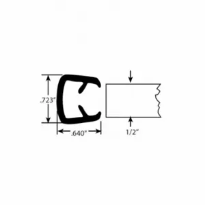 FAIRCHILD 0349-150 Edge Grip Seal, Edge Trim, PVC, Fits 0.5 Inch Edge, 0.64 Inch Leg Lg, 0.64 Inch Overall Ht | CP4WMP 61UK18