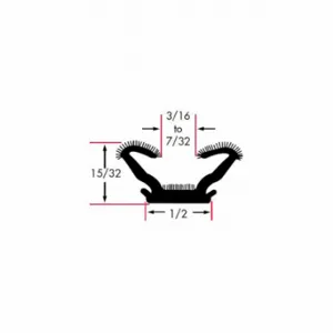 FAIRCHILD 0452-8 Edge Grip Seal, Window Channel, Epdm, 0.468 Inch Leg Lg, 0.468 Inch Overall Ht | CP4WNV 61UK51