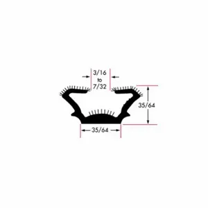 FAIRCHILD 0458-8 Edge Grip Seal, Window Channel, Epdm, 0.546 Inch Leg Lg, 0.546 Inch Overall Ht | CP4WNL 61UK52