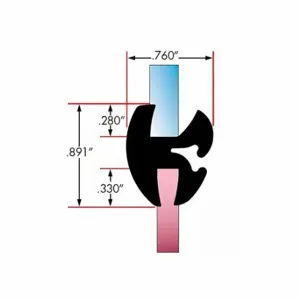 FAIRCHILD 0463-25-L Window Locking Gasket, Double Piece requires key, Fits 0.173 Inch to 0.195 Inch Edge | CP4WQB 61UJ89