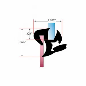 FAIRCHILD 0602-50 Window Locking Gasket, Single Piece, Fits 0.075 Inch to 0.140 Inch Edge, 25 ft Length | CP4WQE 61UJ96