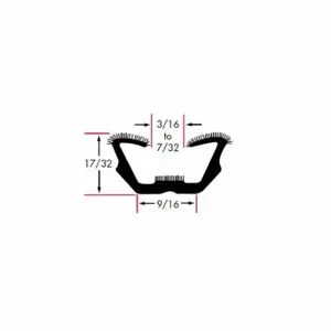 FAIRCHILD 0634-8 Edge Grip Seal, Window Channel, Epdm, 0.531 Inch Leg Lg, 0.531 Inch Overall Ht | CP4WNK 61UK55