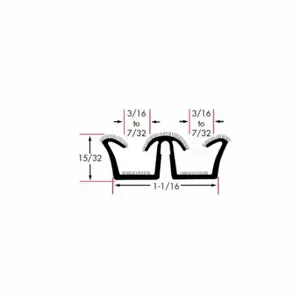 FAIRCHILD 0637-8 Edge Grip Seal, Double Window Channel, Epdm, 0.468 Inch Leg Lg, 0.468 Inch Overall Ht | CP4WLY 61UK57