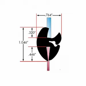 FAIRCHILD 1158-25-L Window Locking Gasket, Double Piece requires key, Fits 0.062 Inch to 0.093 Inch Edge | CP4WQA 61UK02