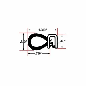 FAIRCHILD 1362-10 Edge Grip Seal, Side Bulb, Fits 0.07 Inch Edge, 9/16 Inch Leg Lg, 5/8 Inch Bulb Dia | CP4WMU 61UK24