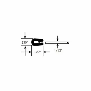 FAIRCHILD 1581-50 Edge Grip Seal, Edge Trim, Fits 0.030 Inch Edge, 3/8 Inch Leg Lg, 1/4 Inch Overall Width | CP4WLZ 61UK28