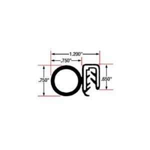 FAIRCHILD 1616-10 Edge Grip Seal, Side Bulb, Epdm, Fits 0.130 Inch Edge, 0.65 Inch Leg Lg | CP4WNZ 61UK38