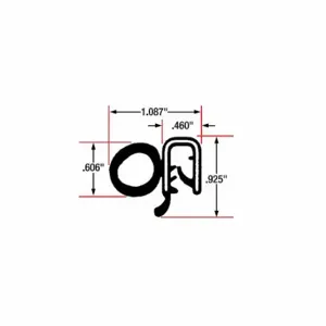 FAIRCHILD 1819-10 Edge Grip Seal, Side Bulb, Fits 0.098 Inch Edge, 15/16 Inch Leg Lg, 5/8 Inch Bulb Dia | CP4WMV 61UK43