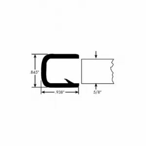 FAIRCHILD 1837-50 Edge Grip Seal, Edge Trim, PVC, Fits 0.625 Inch Edge, 0.938 Inch Leg Lg | CP4WMQ 61UK45