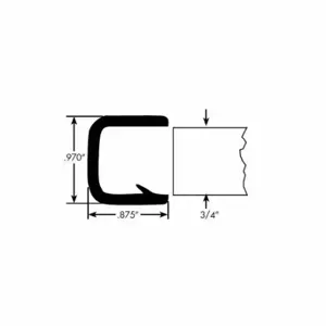 FAIRCHILD 1838-50 Edge Grip Seal, Edge Trim, PVC, Fits 0.750 Inch Edge, 0.875 Inch Leg Lg | CP4WMR 61UK46