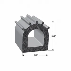 FAIRCHILD RS1019-50 Foam Rubber Seal With Adhesive Back, 7/8 Inch Overall Width, 1 1/16 Inch Overall Height | CP4WPT 61UJ72