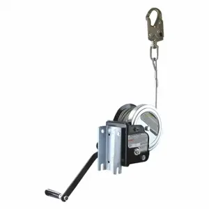 FALLTECH 493F87 Man Rated Hoist, 310 lb W Inch Wt Cap, 60 ft Cable Length, Steel, Swivel Snap Hook, Manual | CP4XKC