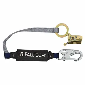 FALLTECH 8388 Shock-Absorbing Lanyard, 310 Lb Capacity, Steel, Black/Blue | CV4JDE 60XH20