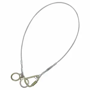 FALLTECH 84202DC3 Cable Anchor, 3 ft Overall Length, Steel, Steel, Carabiner, Reusable, 0.25 Inch Cable Dia | CP4XAC 60XG52