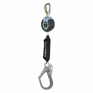 FALLTECH G82709SB3 Self-Retracting Lifeline, 2 1/2 Inch Steel Rebar Hook Anchor, Harness Steel Carabiner | CP4XHZ 49CD42