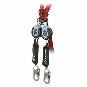 FALLTECH G82709TB1 Self-Retracting Lifeline, Steel Snap Hook Anchor, Harness Steel Carabiner, 2 Legs | CP4XHW 49CD44