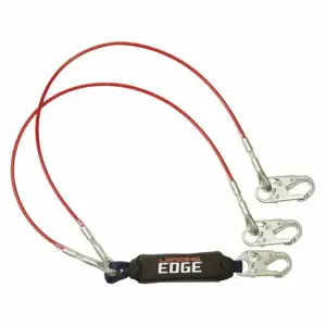 FALLTECH G8354LEY Shock-Absorbing Lanyard, Shock Pack, Stainless Steel Snap Hook, Steel Snap Hook, 2 Legs | CV2RHF 283KP2