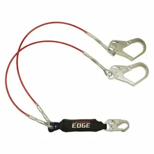 FALLTECH G8354LEY3 Shock-Absorbing Lanyard, Shock Pack, Stainless Steel Rebar Hook, Steel Snap Hook, 2 Legs | CV2RHD 283KP3