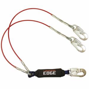 FALLTECH G8354LEYA Shock-Absorbing Lanyard, Shock Pack, Aluminum Snap Hook, Aluminum Snap Hook, 2 Legs, Red | CV2RHB 283KP4