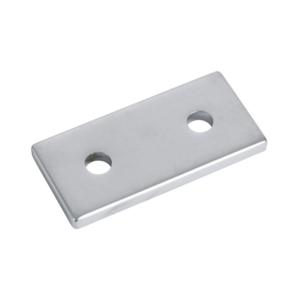 FATH 148850 Straight Flat Plate, Silver, 2 Holes, Anodized Aluminum, Slot Size 8 | CV7VBA