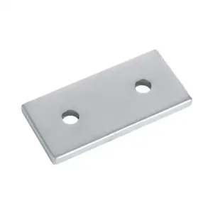 FATH 148851 Straight Flat Plate, Silver, 2 Holes, Anodized Aluminum, Slot Size 10 | CV7VBB