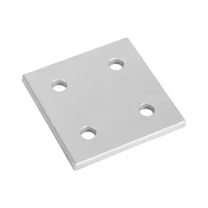 FATH 148853 Square Flat Plate, Silver, 4 Holes, Anodized Aluminum, Slot Size 8 | CV7VBC