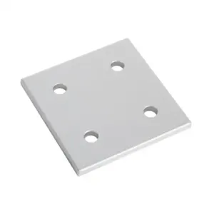 FATH 148854 Square Flat Plate, Silver, 4 Holes, Anodized Aluminum, Slot Size 10 | CV7VBD