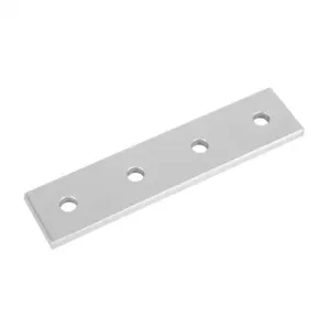 FATH 148856 Straight Flat Plate, Silver, 4 Holes, Anodized Aluminum, Slot Size 8 | CV7VBE