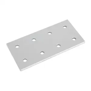 FATH 148859 Rectangular Flat Plate, Silver, 8 Holes, Anodized Aluminum, Slot Size 10 | CV7VBH