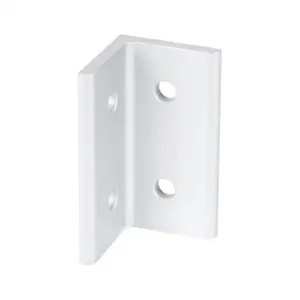 FATH 148902 Wide Inside Corner Bracket, Silver, 90-Deg., 4 Holes, Anodized Aluminum, Slot Size 10 | CV7DNF