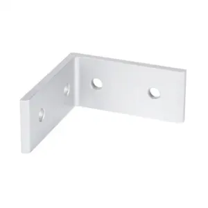 FATH 148904 Corner Bracket, Silver, 90-Deg., 4 Holes, Anodized Aluminum, Slot Size 10 | CV7DNG