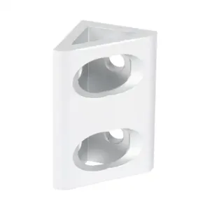 FATH 148910 Wide Gusseted Inside Corner Bracket, Silver, 90-Deg., 4 Holes, Anodized Aluminum | CV7DNK