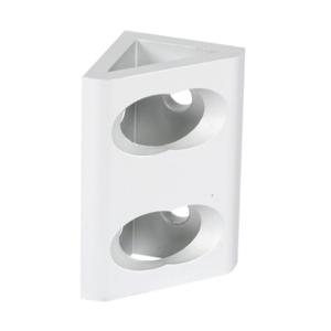 FATH 148911 Wide Gusseted Inside Corner Bracket, Silver, 90-Deg., 4 Holes, Anodized Aluminum | CV7DNL