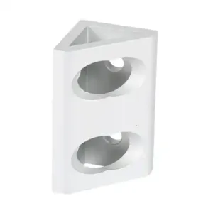 FATH 148911 Wide Gusseted Inside Corner Bracket, Silver, 90-Deg., 4 Holes, Anodized Aluminum | CV7DNL