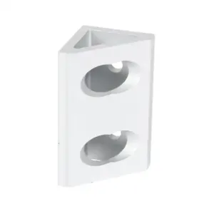 FATH 148913 Wide Gusseted Inside Corner Bracket, Silver, 90-Deg., 4 Holes, Anodized Aluminum | CV7DNN