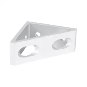 FATH 148914 Corner Bracket, Silver, 90-Deg., 4 Holes, Anodized Aluminum, Slot Size 10 | CV7DNP