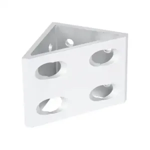 FATH 148979 Inside Corner Bracket, Silver, 90-Deg., 8 Holes, Anodized Aluminum | CV7DNT