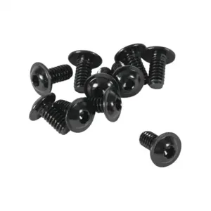 FATH 151041 Flanged Button Head Socket Cap Screw, Gloss Black, 1/4-20 Unc x 1/2 Inch Size, Pack Of 10 | CV7YED